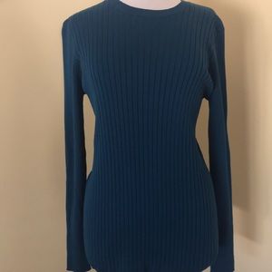 NWT Belford Teal Pima Cotton Sweater L/S XL